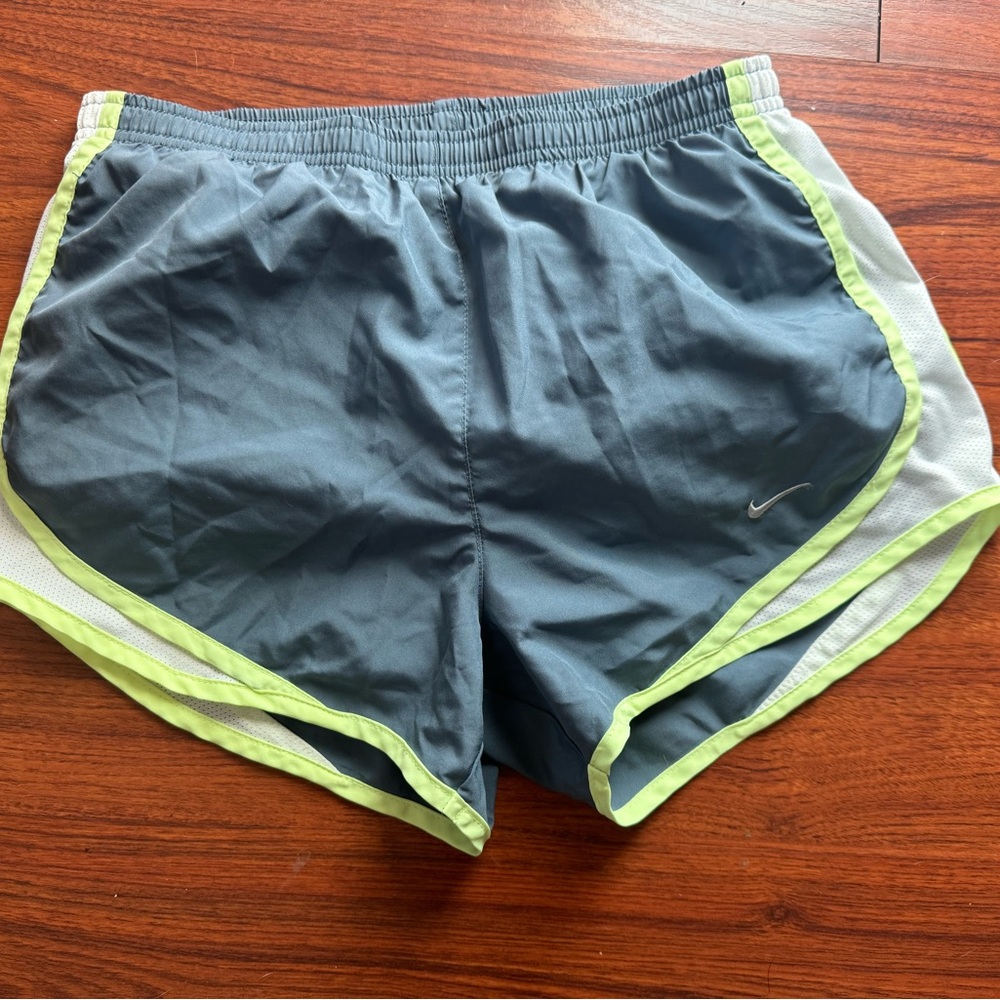 Nike Women's Gray and Green Shorts